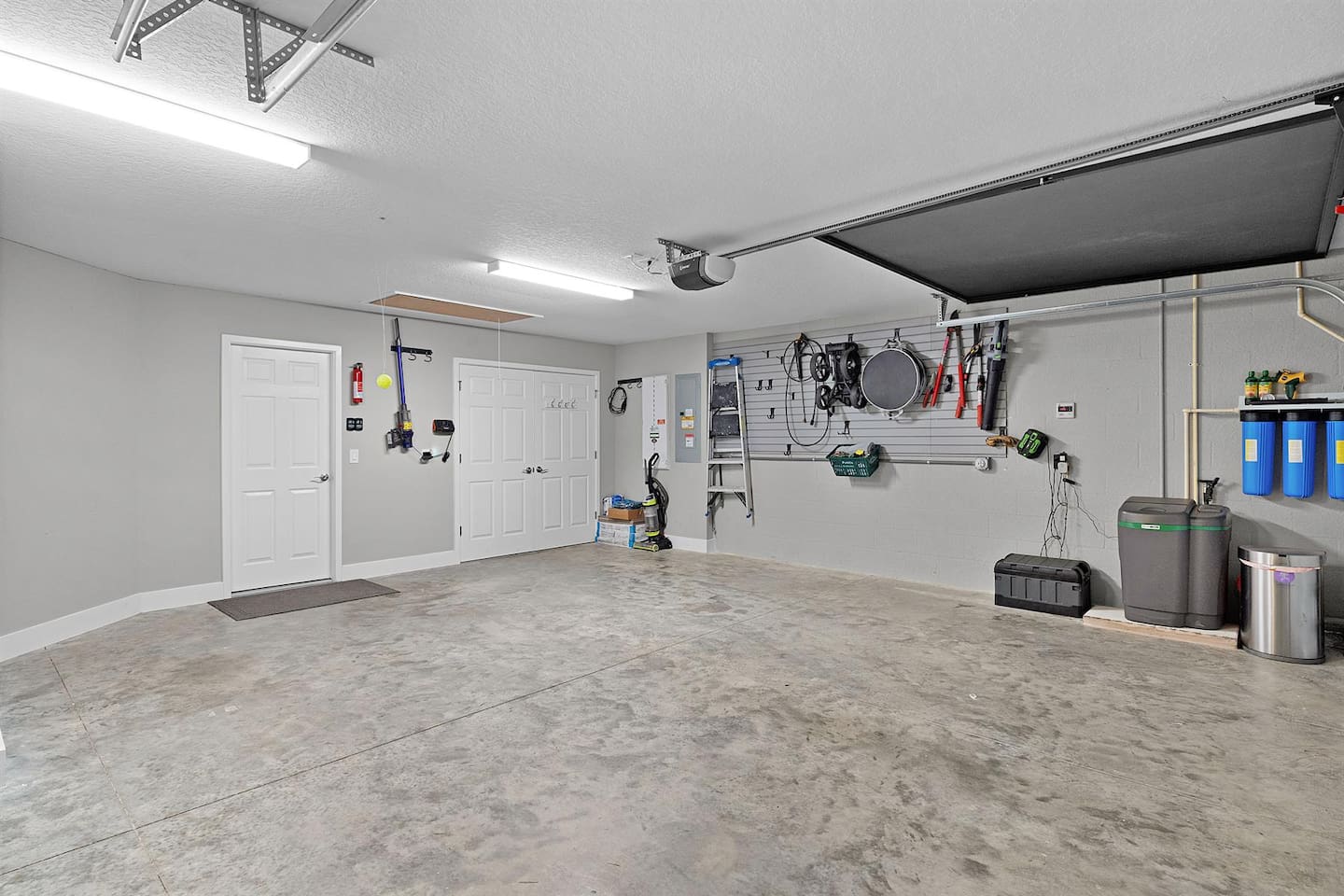 Expansive 2-car garage with storage options
