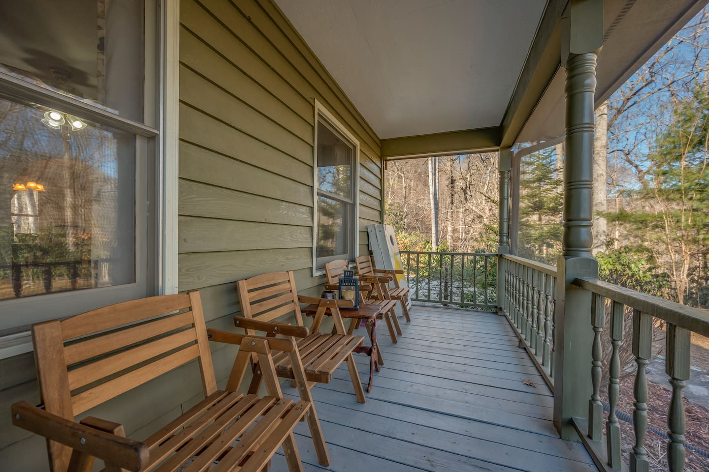 Front porch sitting and relaxation
Cornhole boards for you to use!
