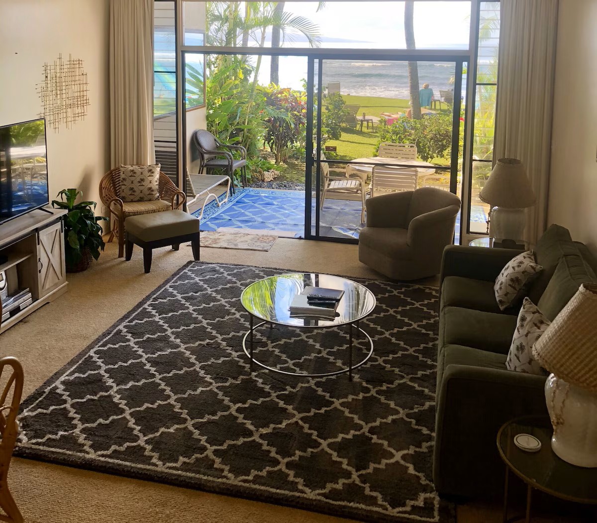 looking out at paradise from the kitchen