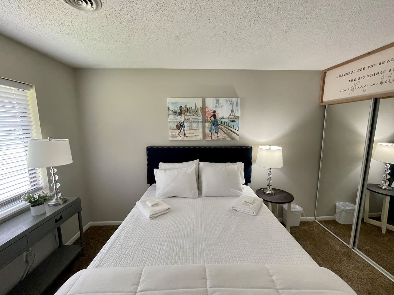 Bedroom 2 with queen size bed and memory foam mattress