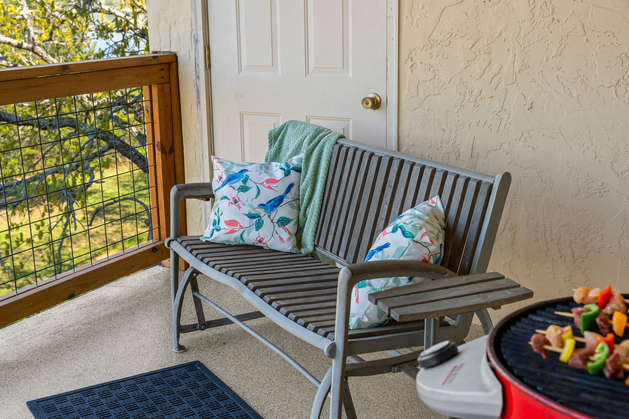 Relax on the swinging bench