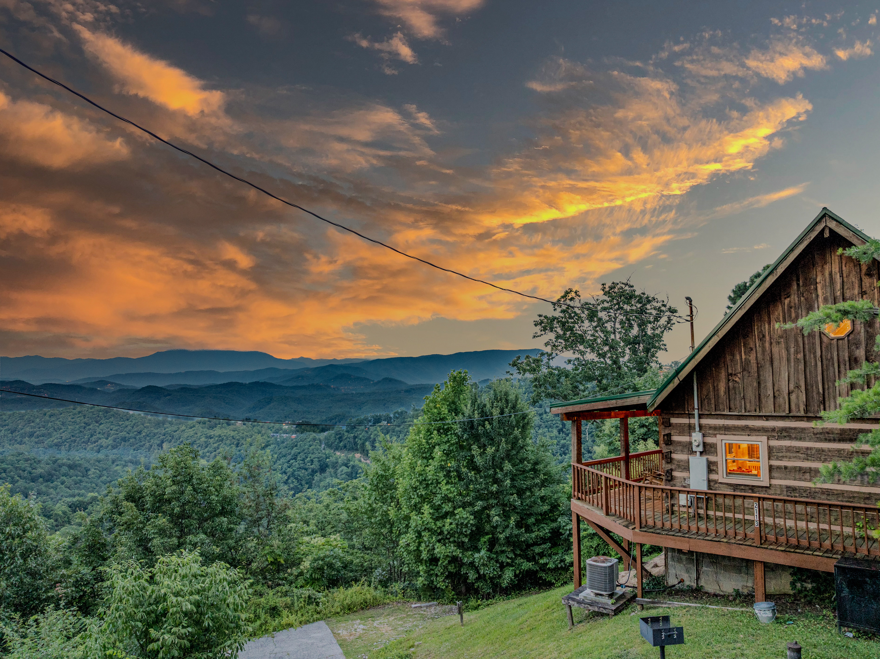 Mountain sunsets are even better from the cabin deck