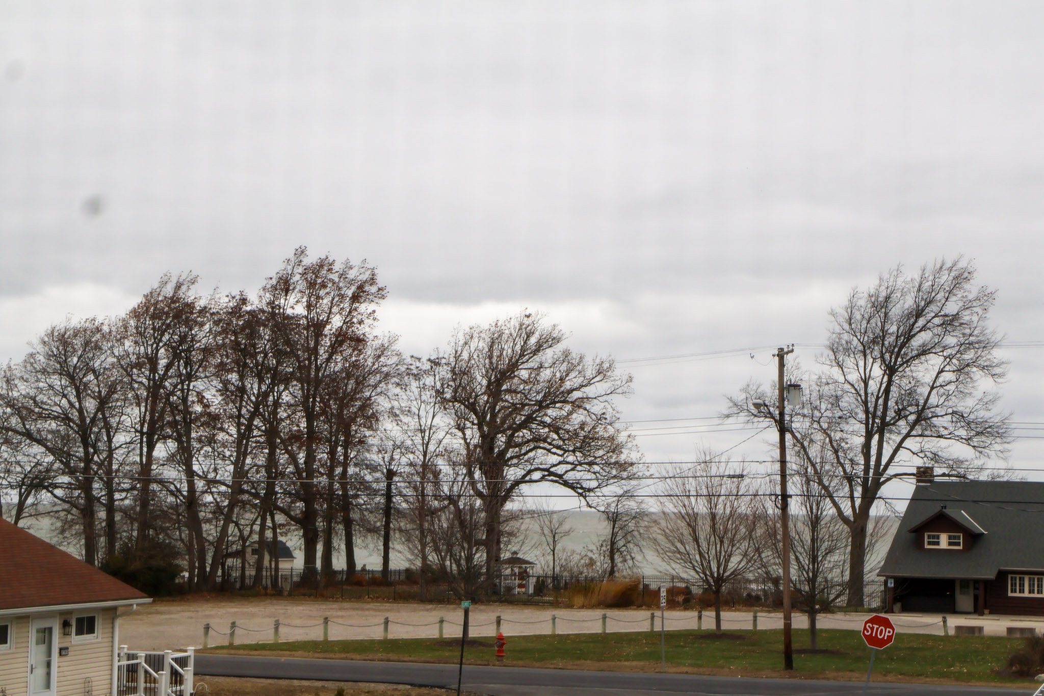 A winter time lake view from bedroom 3