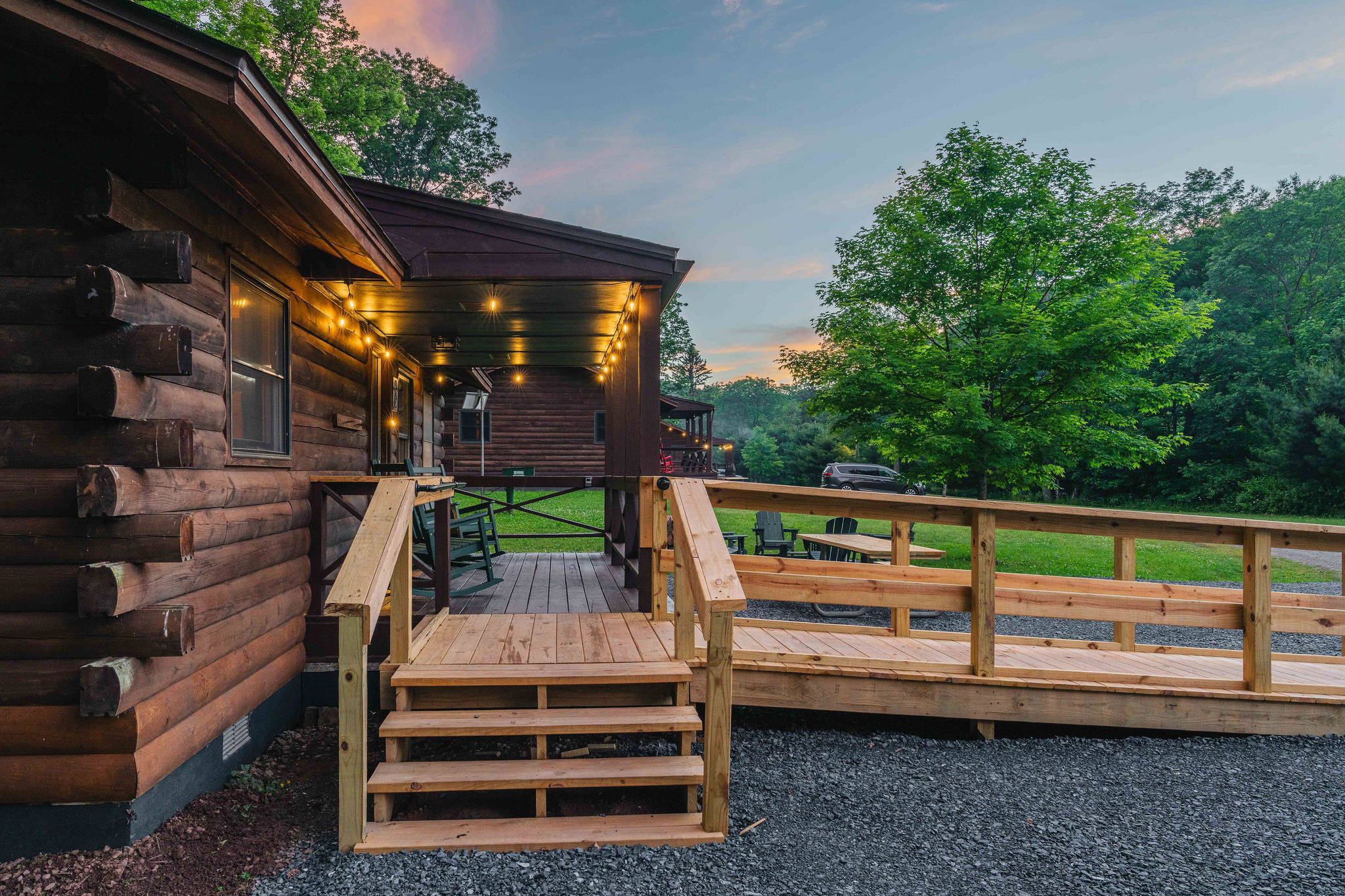 🌅 The deck — your front-row seat to the forest.