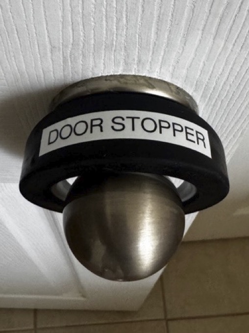 Black rubber door stopper