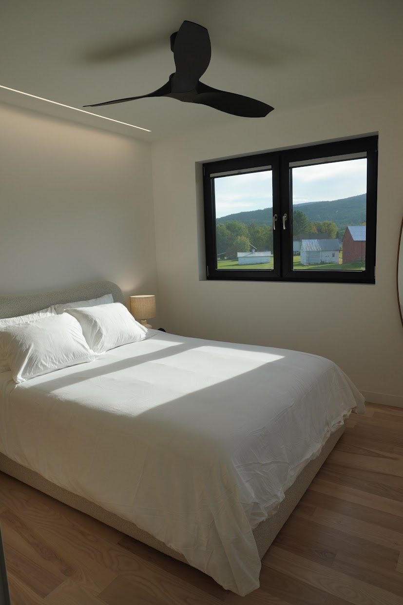 These oversized European tilt turn windows catch wonderful light all times of the year.