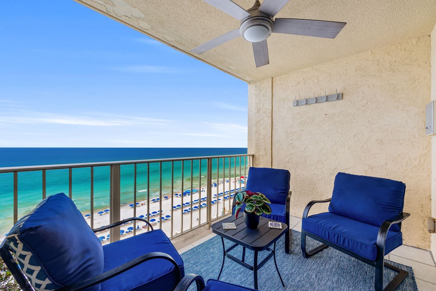Enjoy beautiful views of The Gulf of America from Balcony