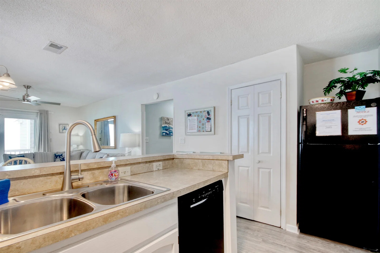 Kitchen opens to the living area
