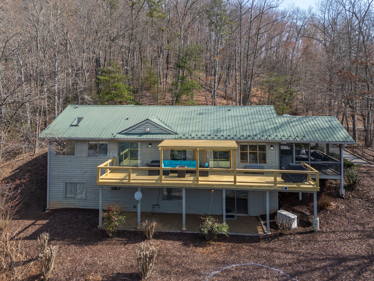 Upper drone view of the home