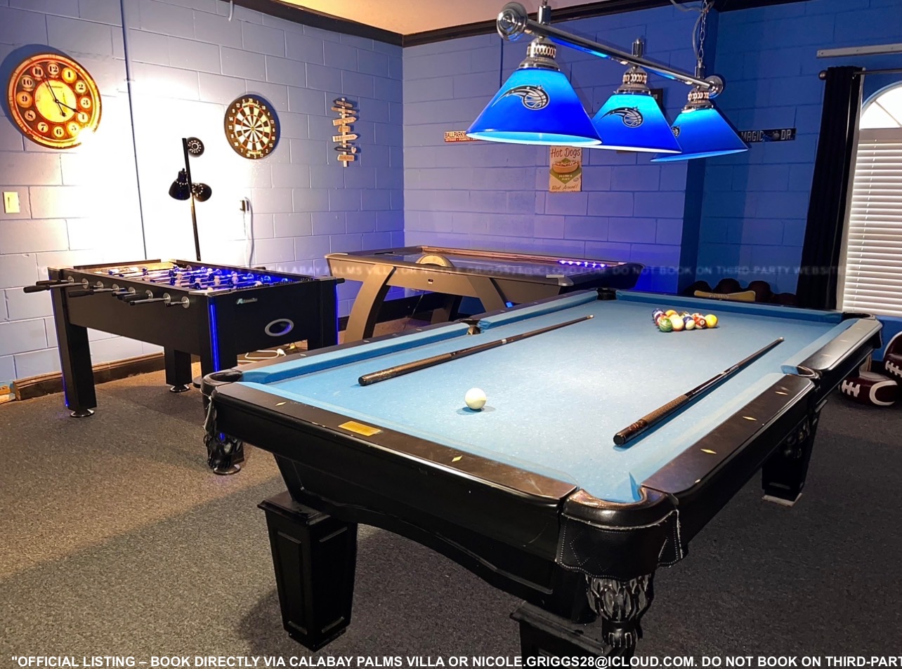 Games Room - pool table, air hockey, darts, football, arcade machine and pinball 