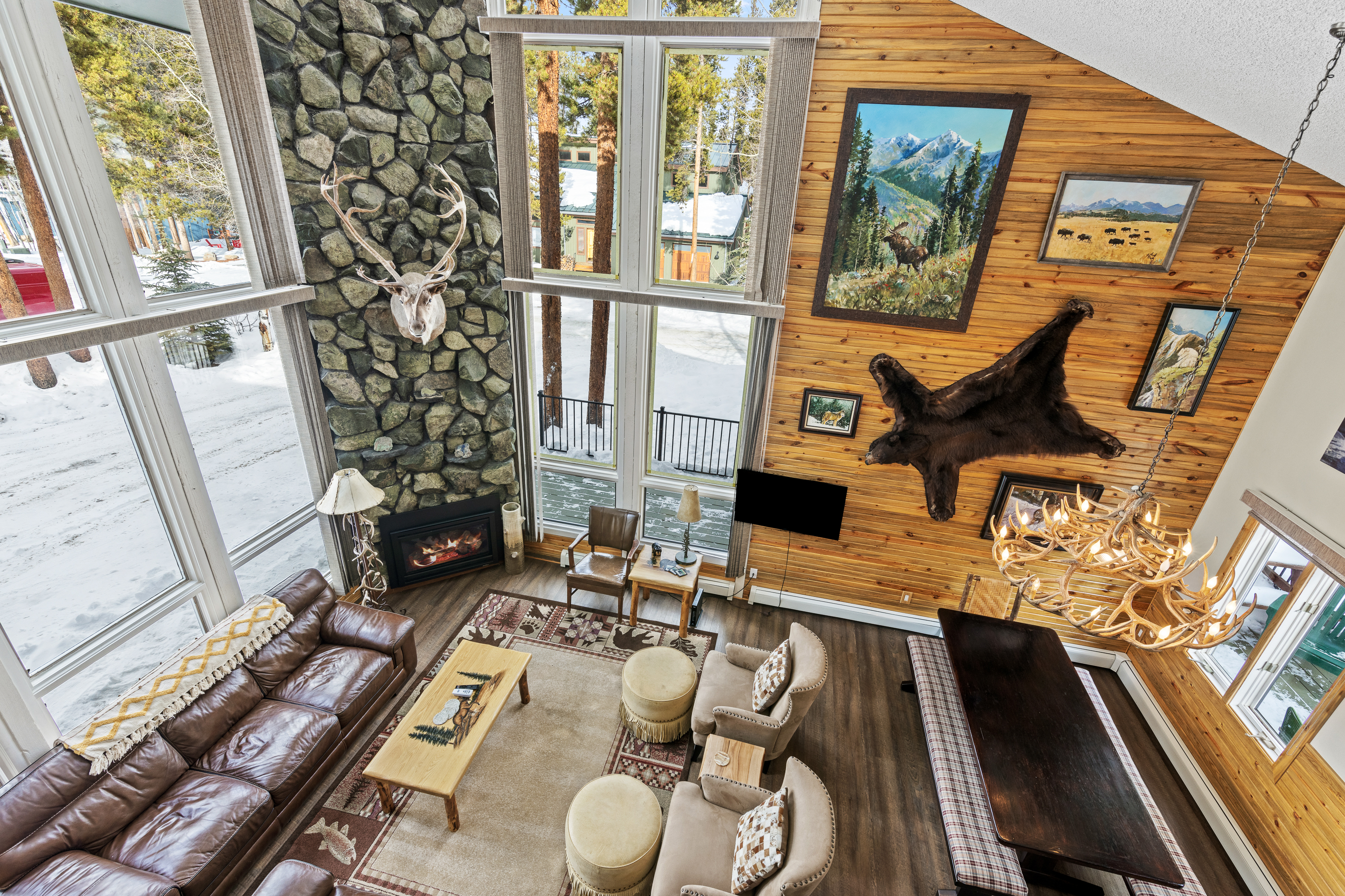 Aspen Glow living area viewed from upstairs landing