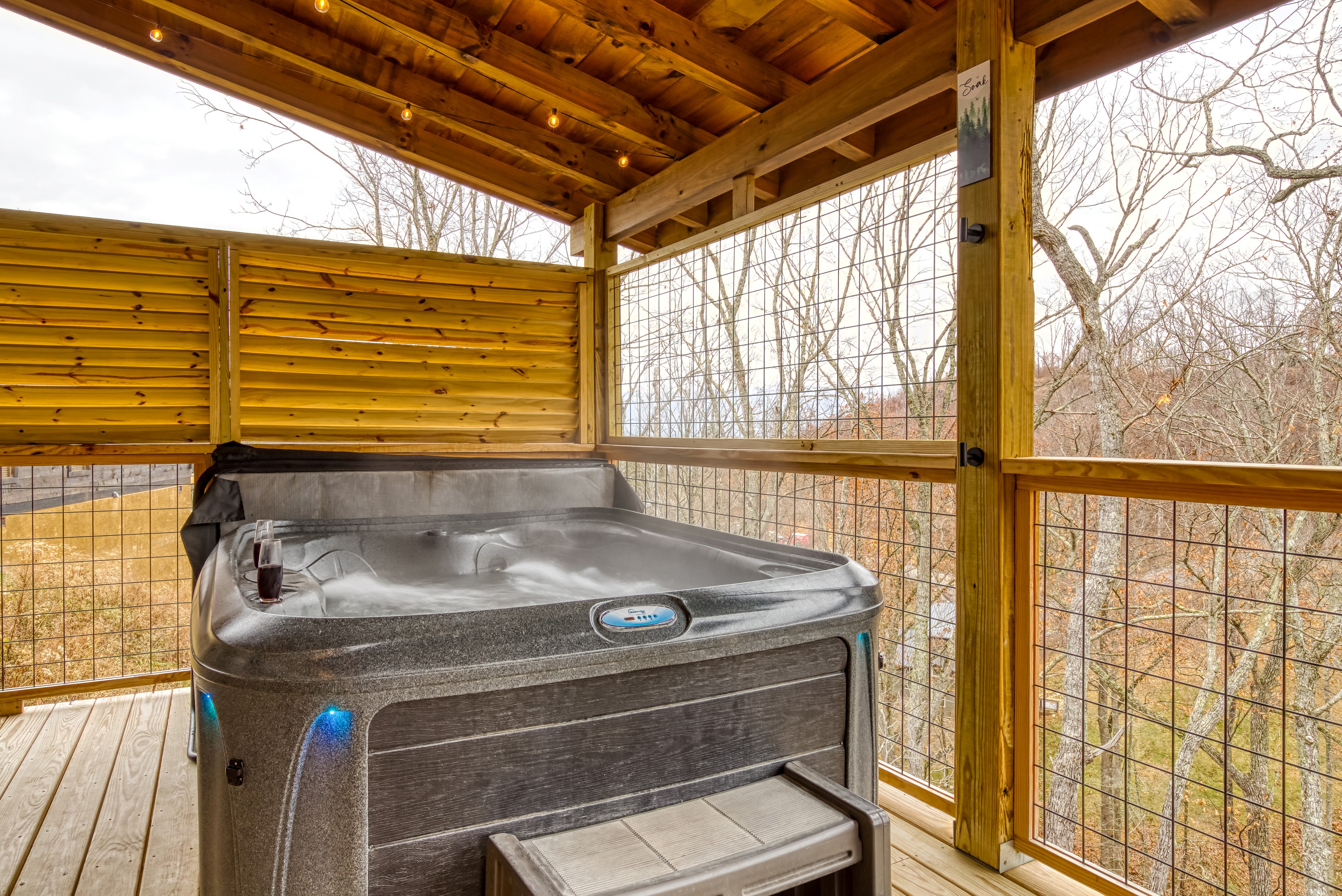 Hooks provided for your towels and robes