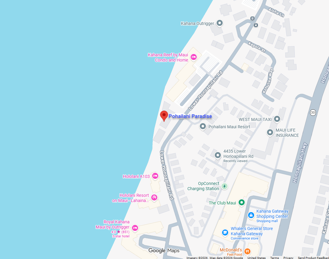 Ocean facing complex of Pohailani Maui