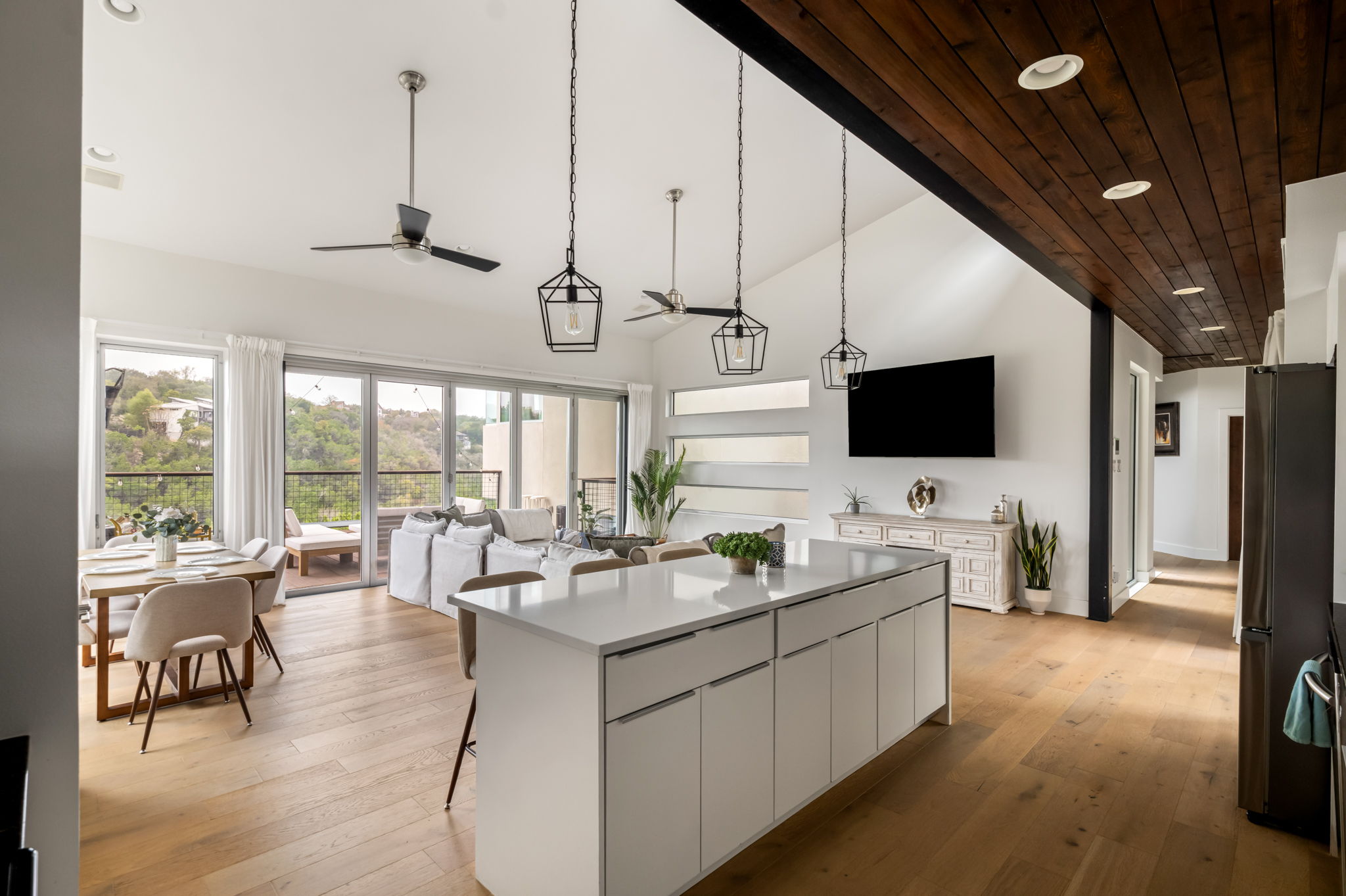 Sun-filled kitchen and dining area with an open, airy feel