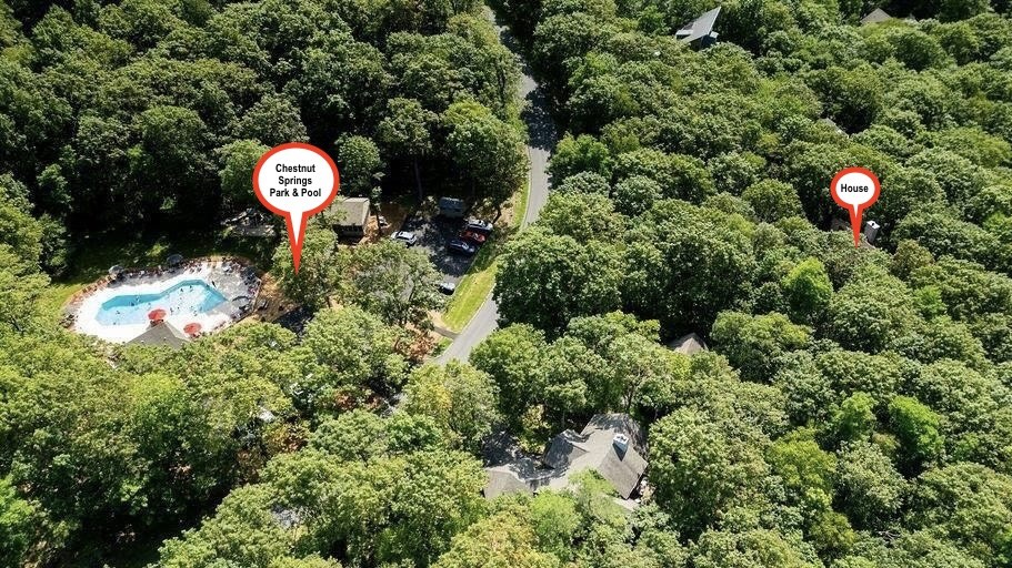 The house is located across the street from Chestnut Springs Park, Pool, Playground, and Pavilion.