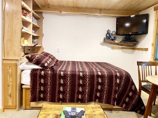 TV over bed area.