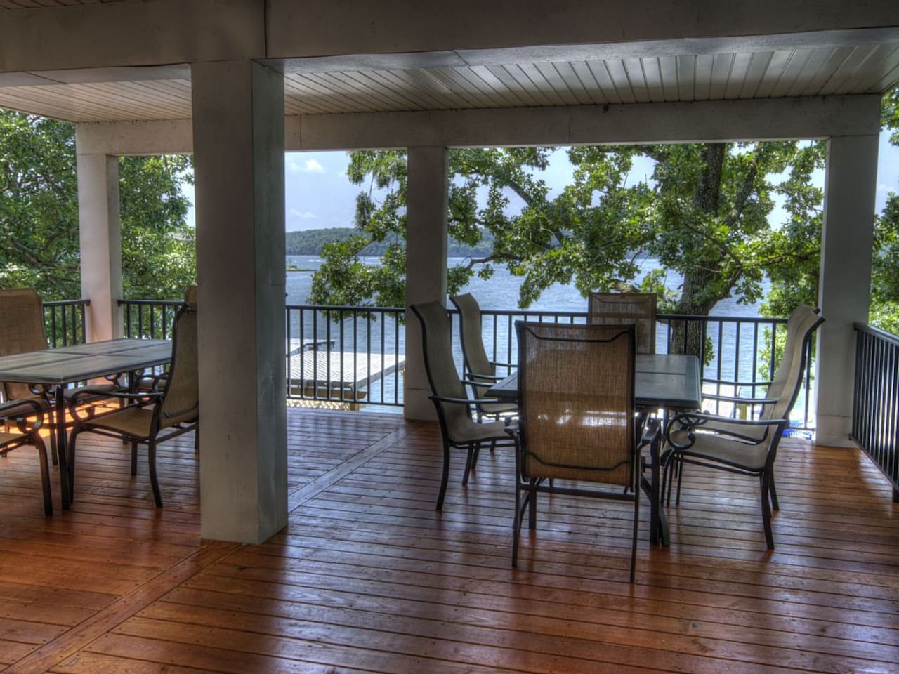 Enjoy the beautiful lake views from the large shaded Deck