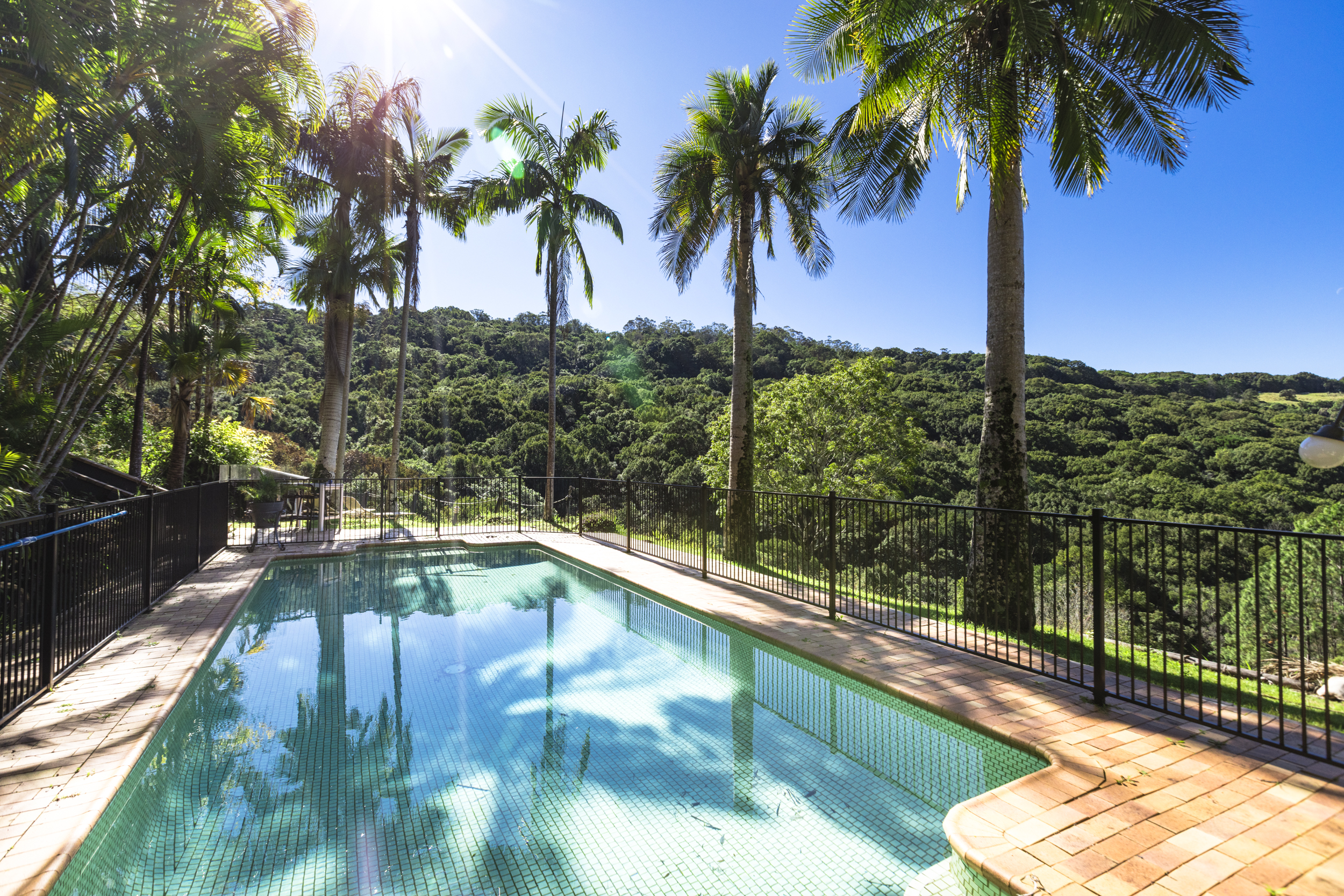 Tiled pool with Valley Views
