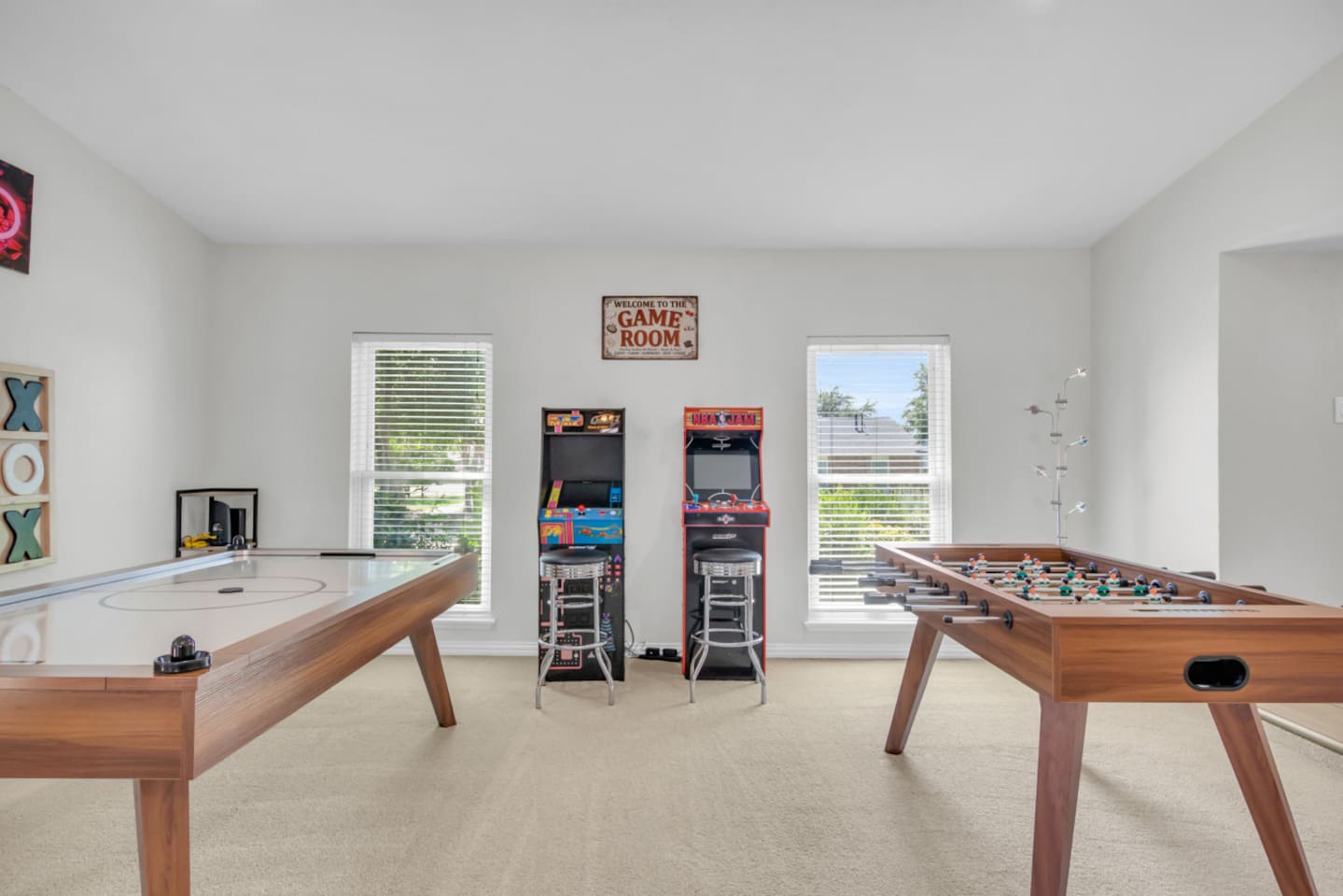 Step into a designer game room with stylish decor and non stop fun.