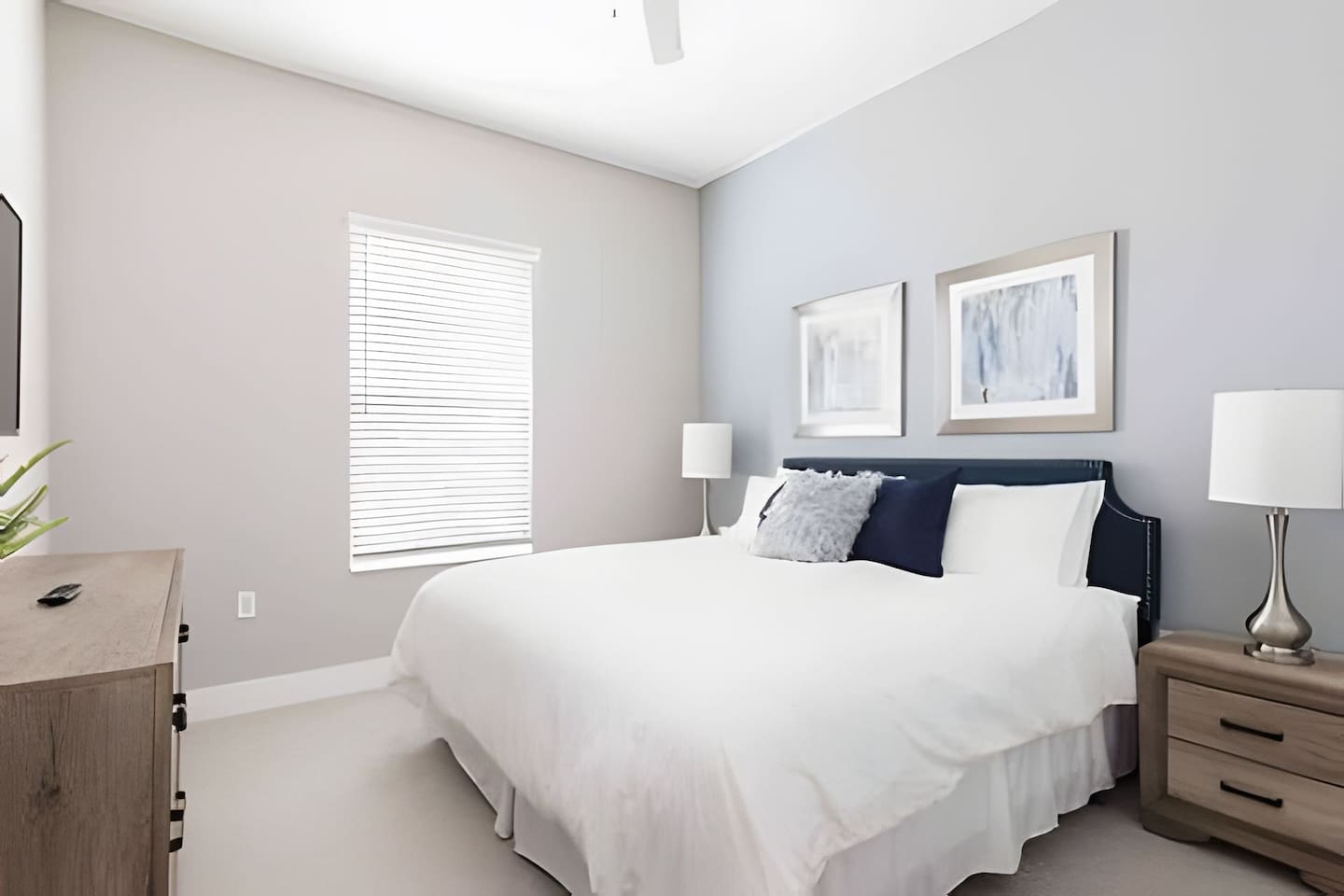 Spacious king suite on the first floor with private bathroom, flat-screen TV.