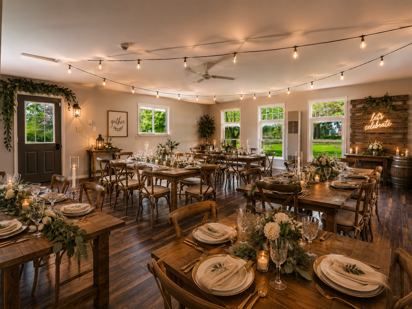The event space can be rented and decorated as you wish. The studio space is rented to you empty. 
