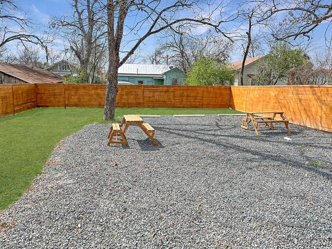 Large back yard perfect for enjoying a nice San Antonio day or enjoying the quiet with your morning cup of coffee.
