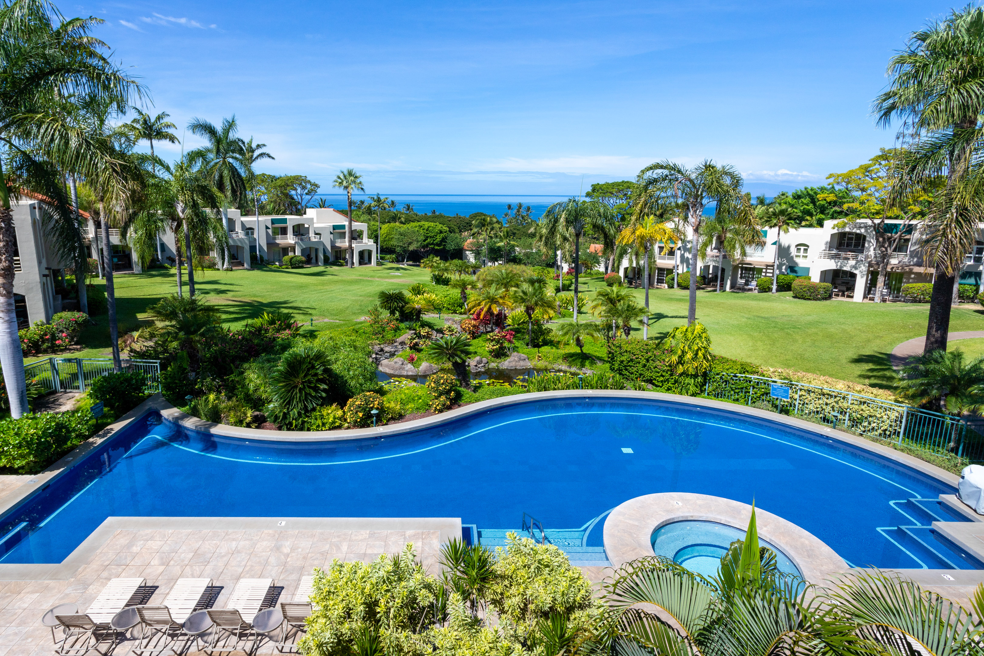 Love the Palms at Wailea whale-shaped pool. It is a heated saltwater pool