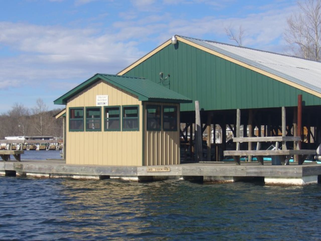 Boat dock access open to guests for fishing and sunset gazing
