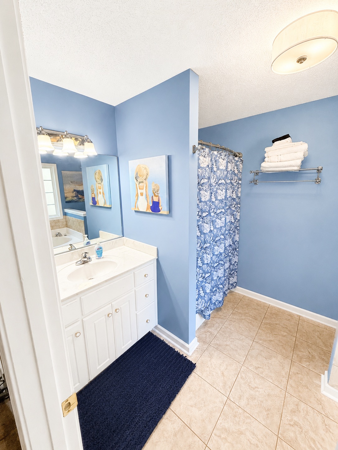 Bright bathroom vanity with ample storage