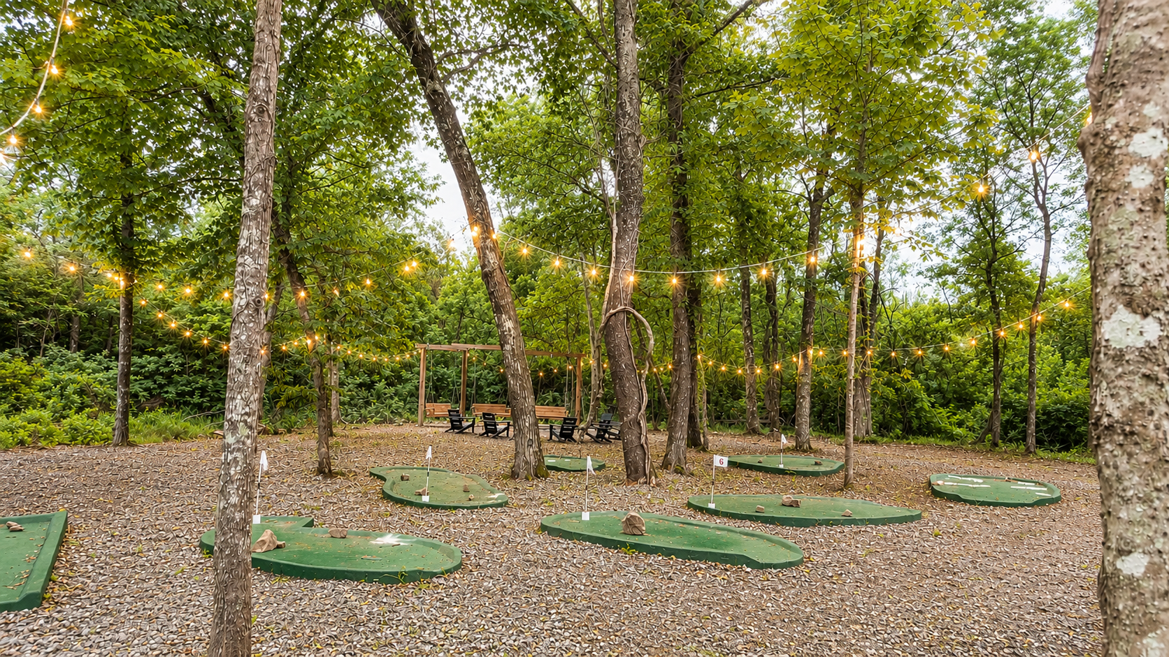 Outdoor Fun: Play your favorite games under twinkling lights amidst nature's beauty!