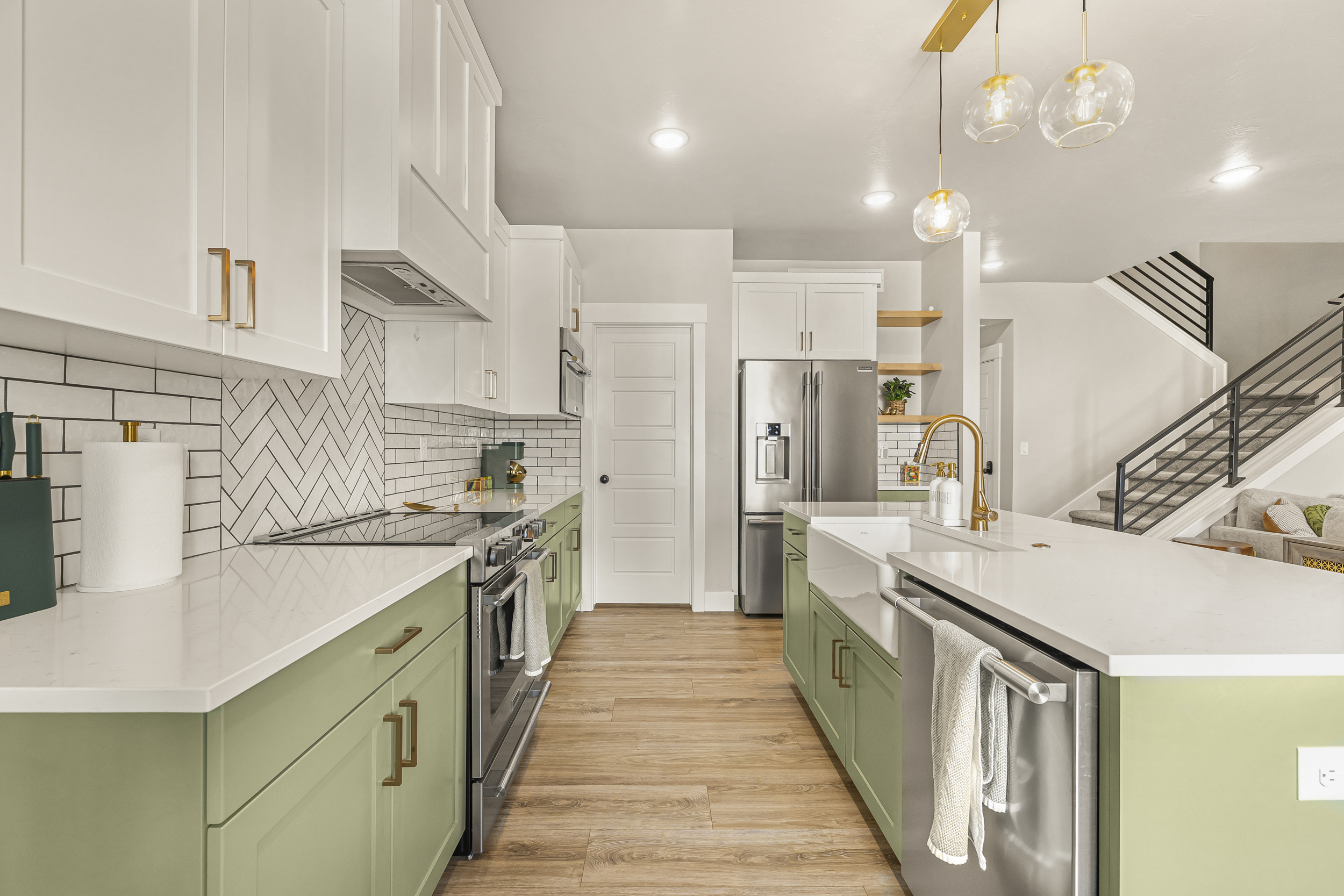 Spacious, modern kitchen.