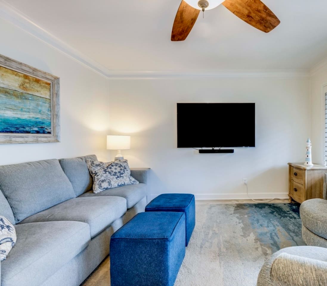 Living room with sofa and Smart TV