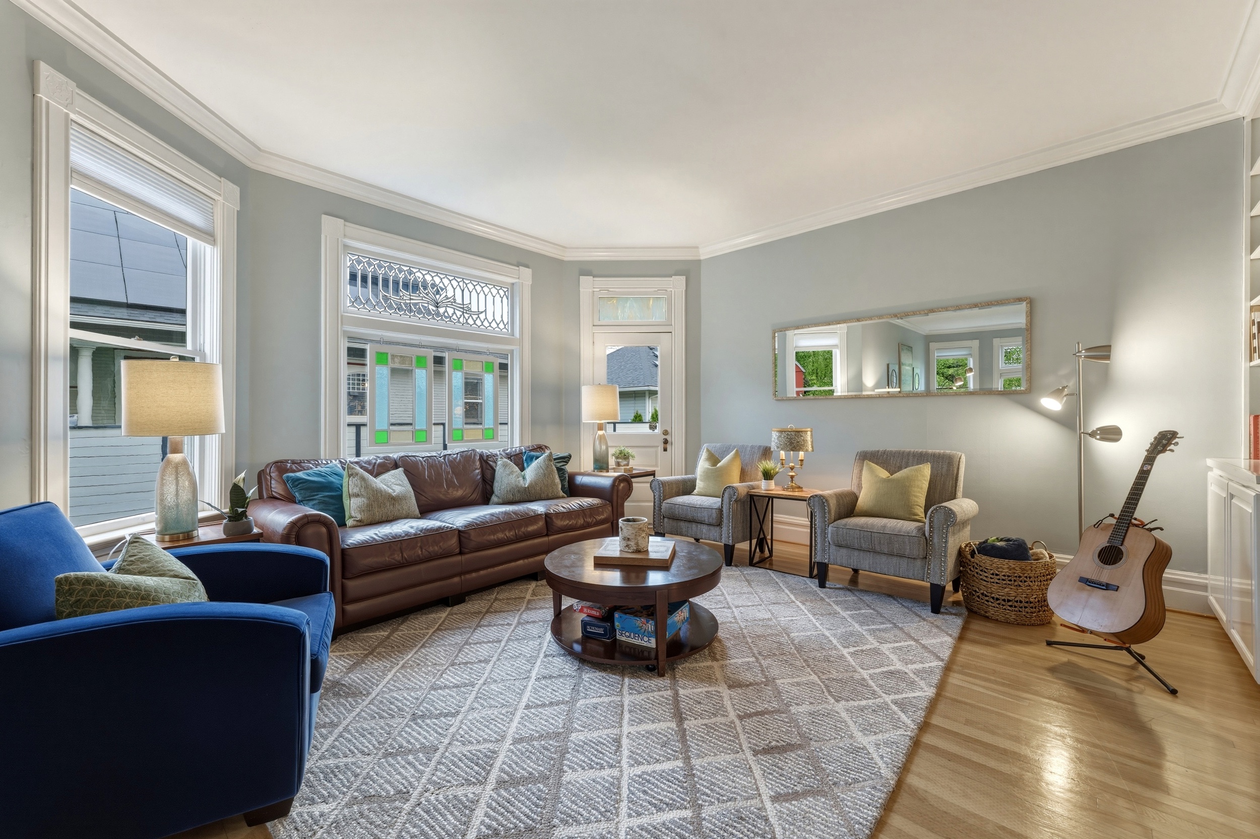 TV room with Smart TV, lounge seating, & kids games