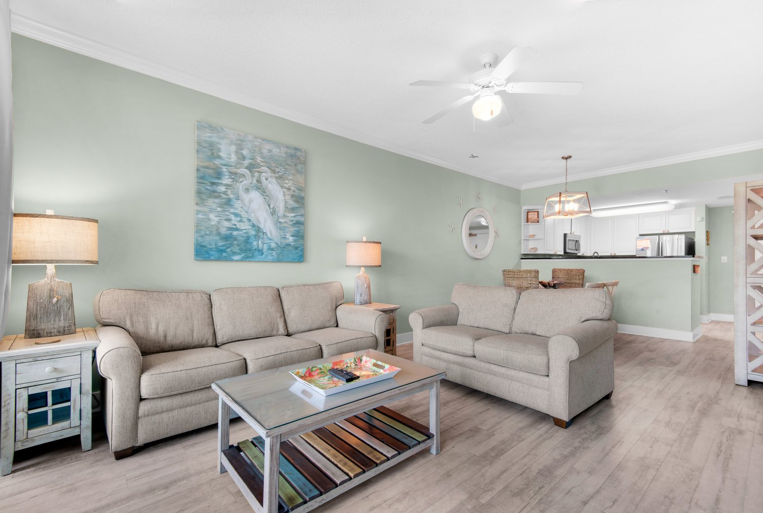 Open living and dining space