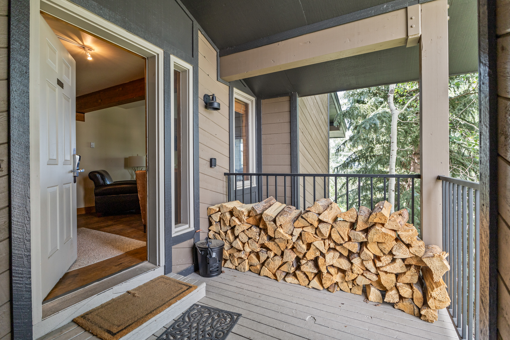 Entryway with Wood for Fireplace