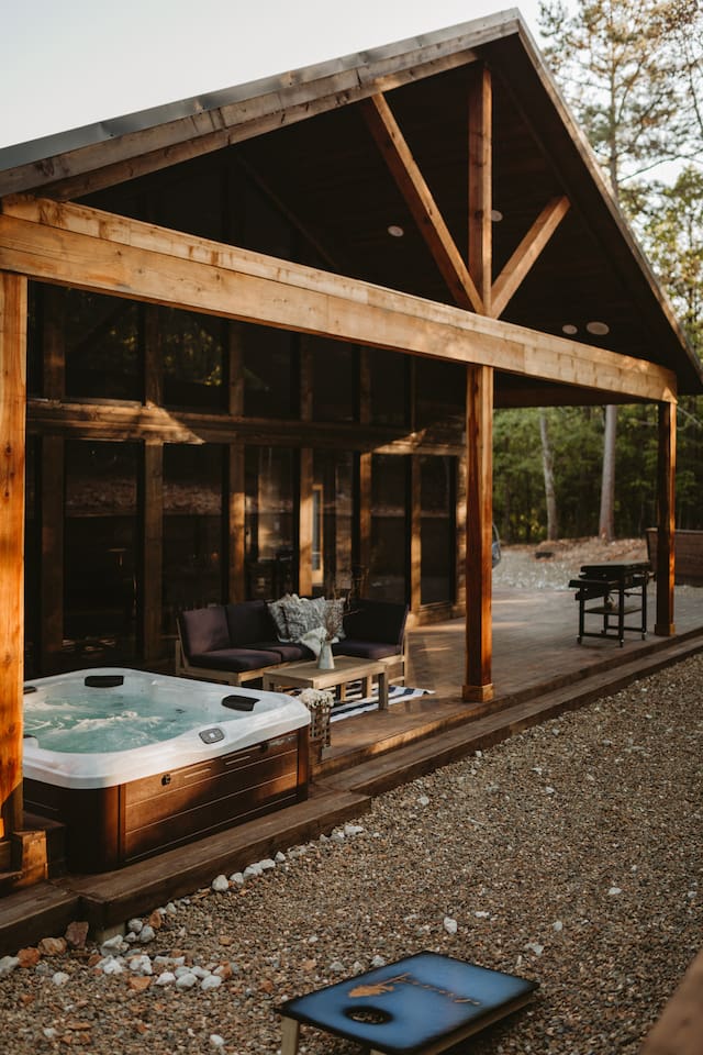 2.5 acres of beautiful trees surrounding our beautiful cabin and waiting for you to explore 