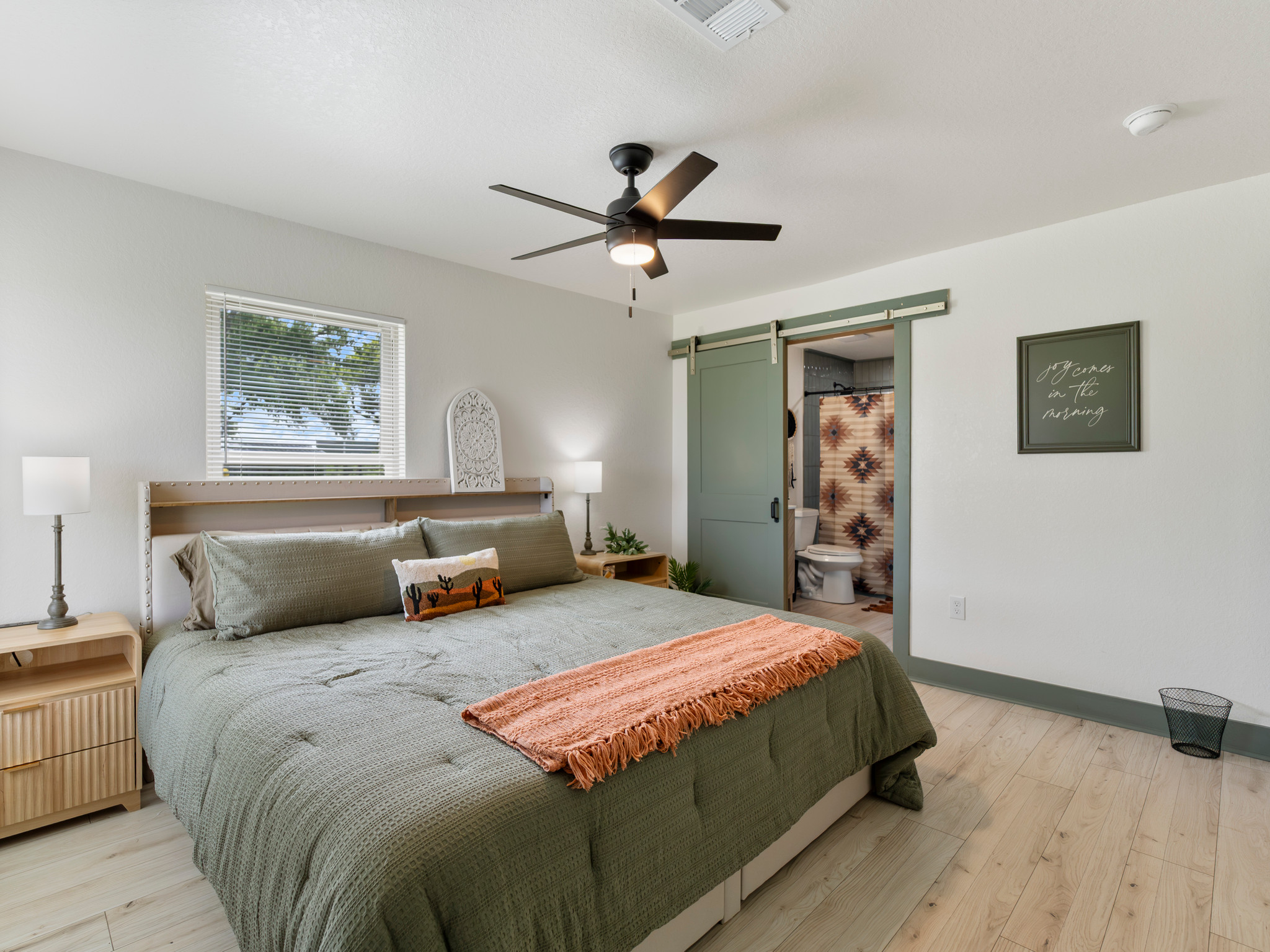 Primary Bedroom with a king size bed and ensuite bathroom