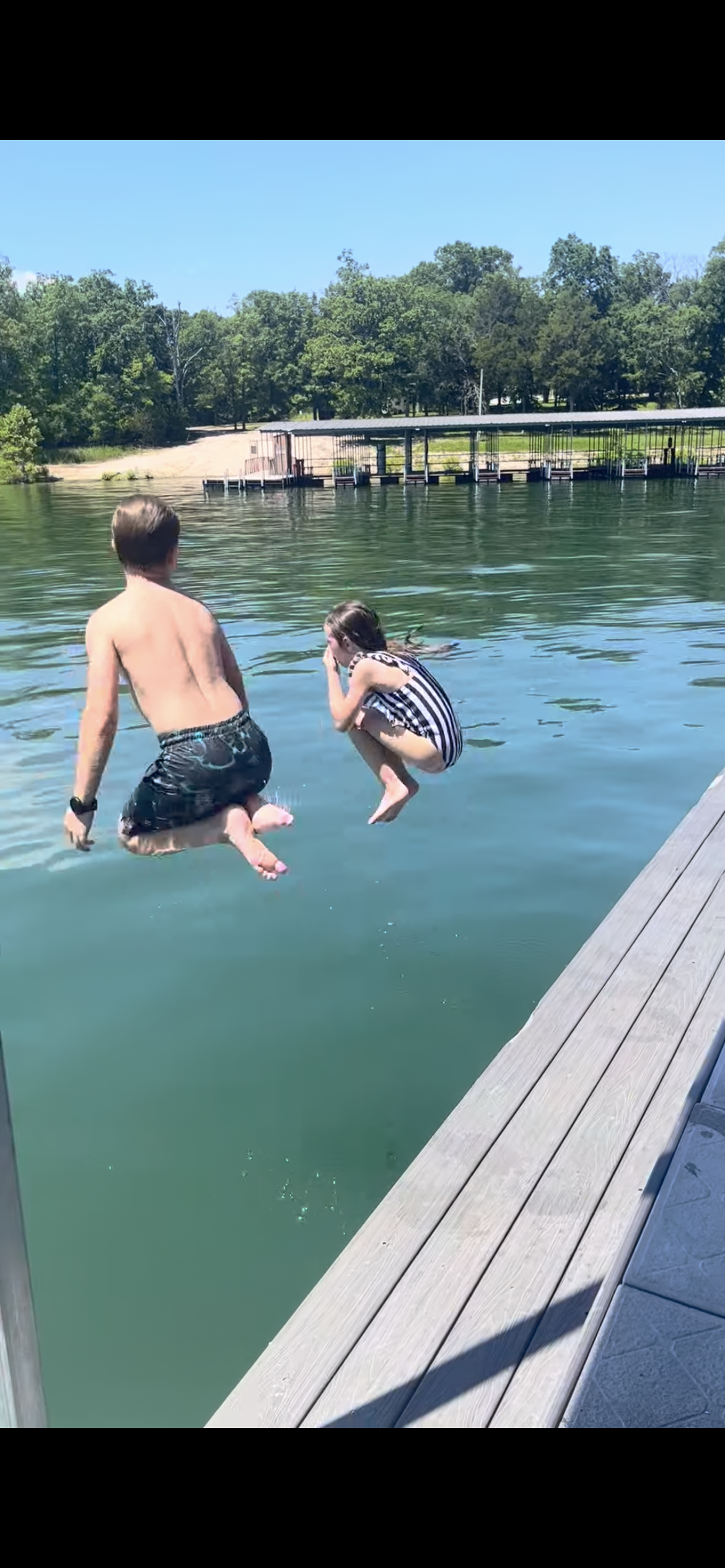 Jump in the lake from the resort docks!