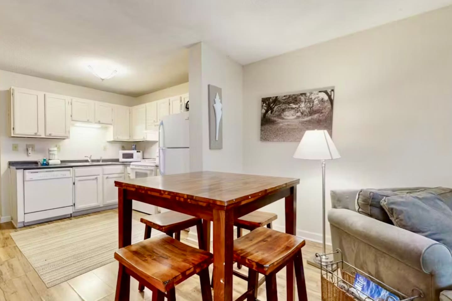 Breakfast table with stools