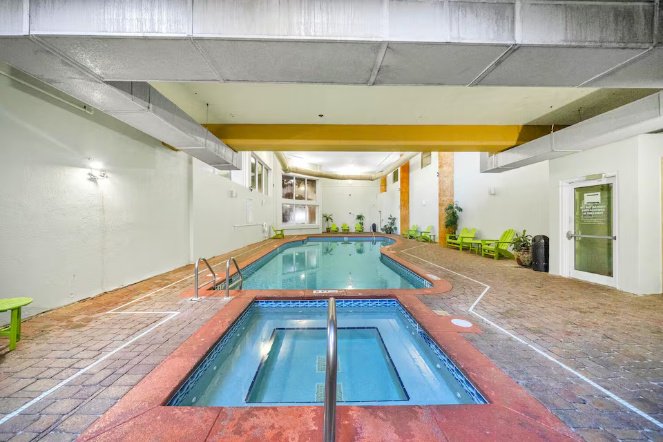For those days when it's rainy or cold, there is an indoor heated pool and jacuzzi!