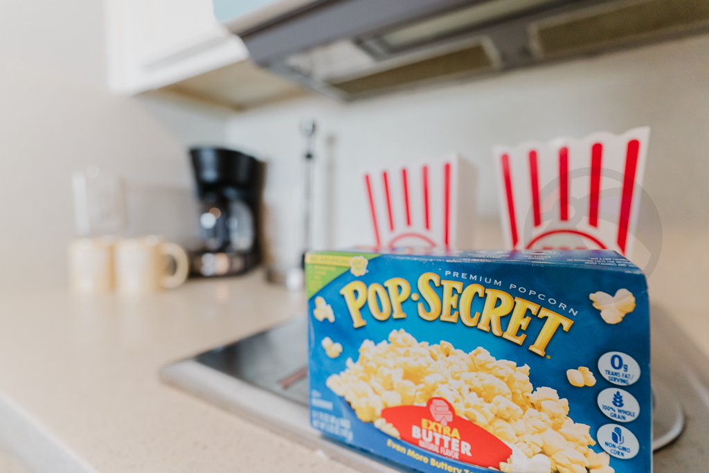 Popcorn not included - but great place to make it for family game night or movie night