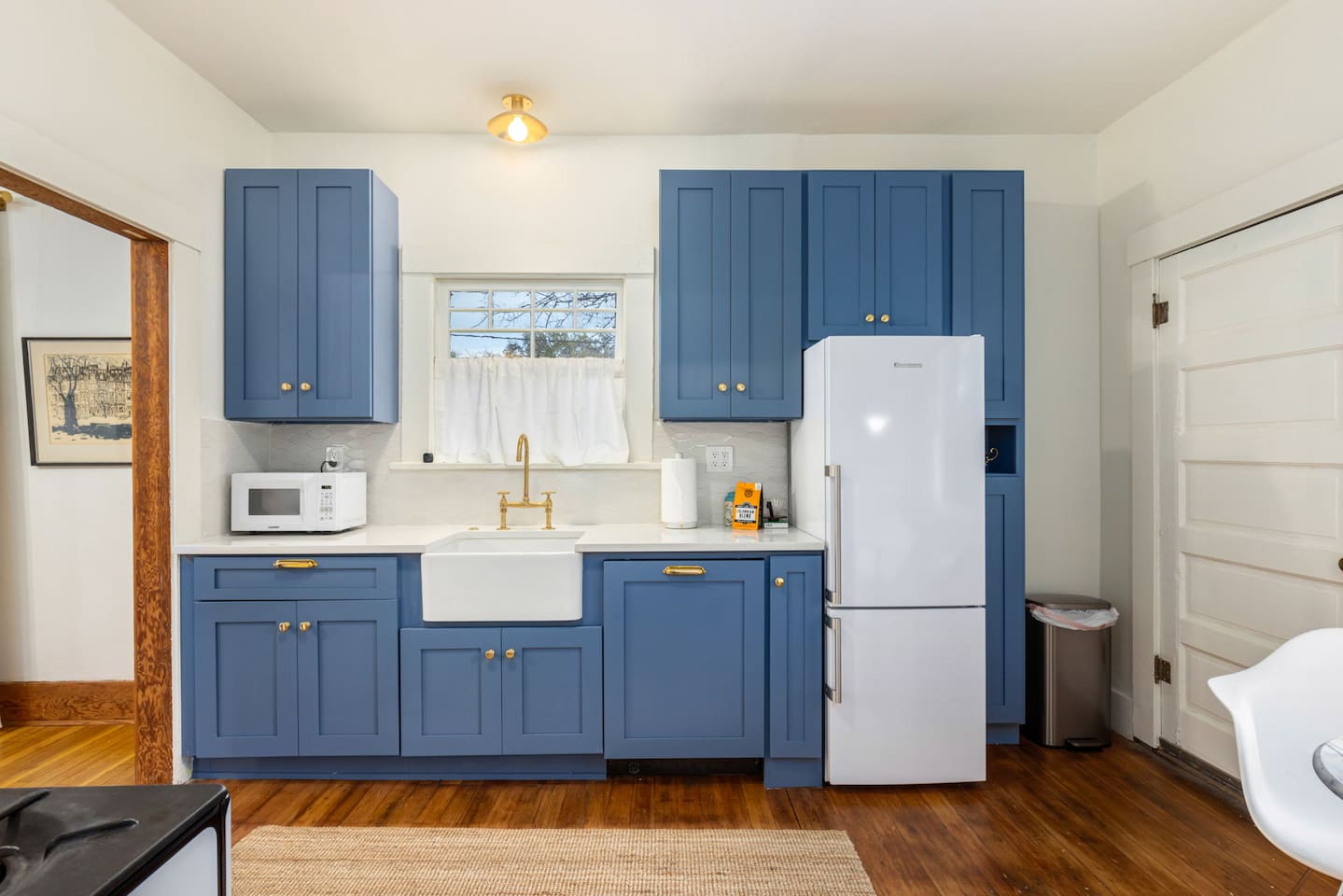 new kitchen cabinets and new dishwasher and fridge