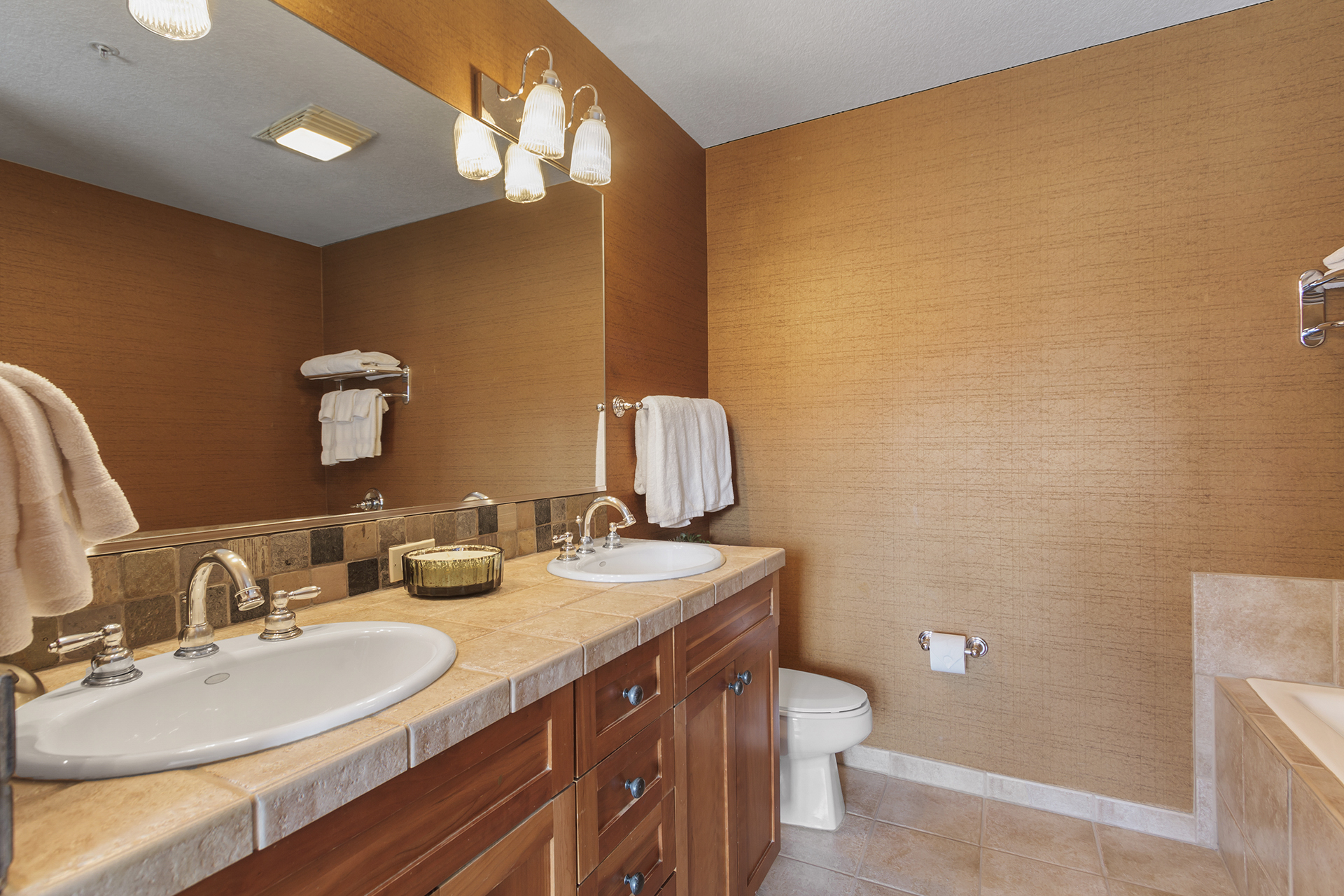 Master bathroom with double vanity