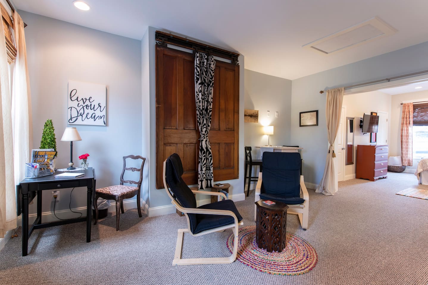 Upstairs Living room with desk