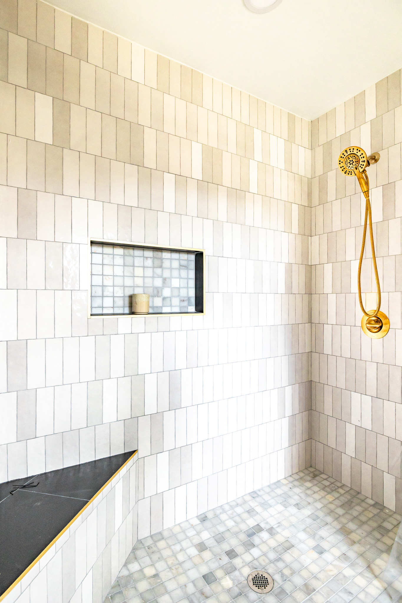 Find ultimate comfort in large walk-in shower.