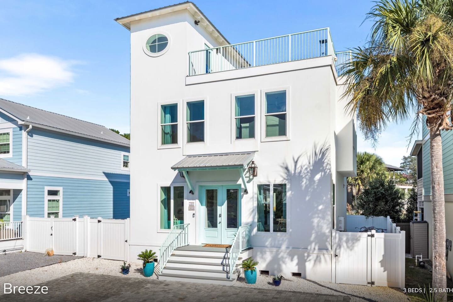 10-min walk to beach! Modern 3BR retreat with 5-car parking & rare rooftop deck. Watch movies under the stars with outdoor projector or relax in the open-concept living room.  The ultimate  getaway , book your seaside escape now! Enjoy every moment