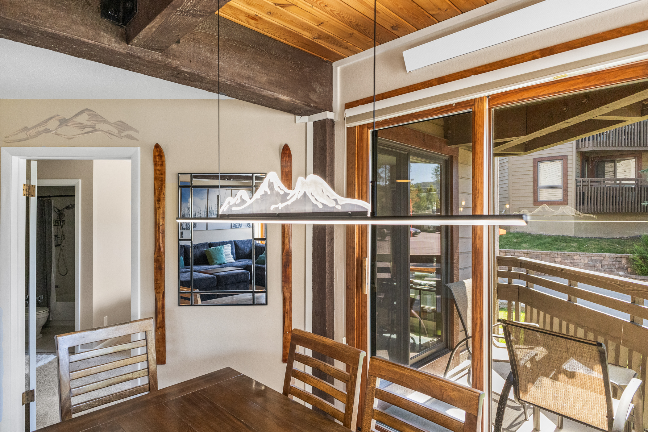 Dining Area with Deck in Background