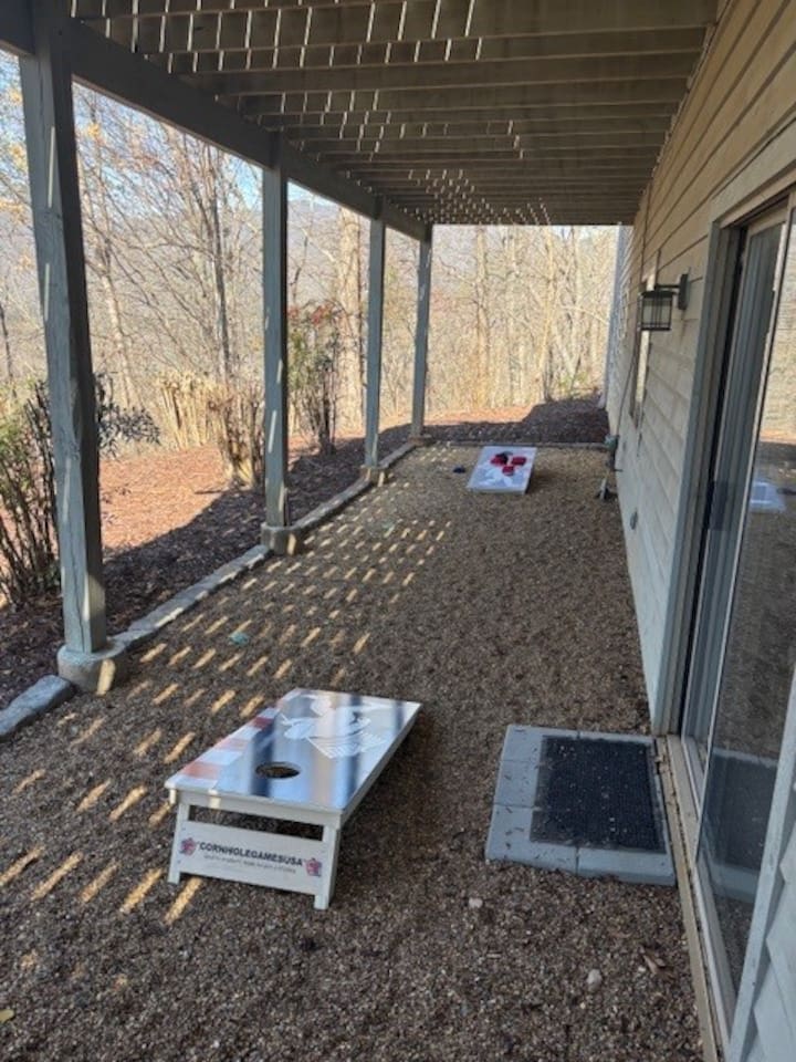 Cornhole set on lower level of the home! Walk out and enjoy 