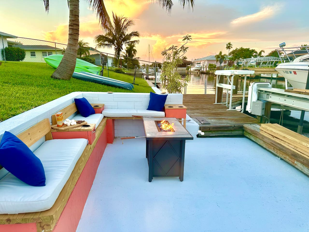 seating area by the dock