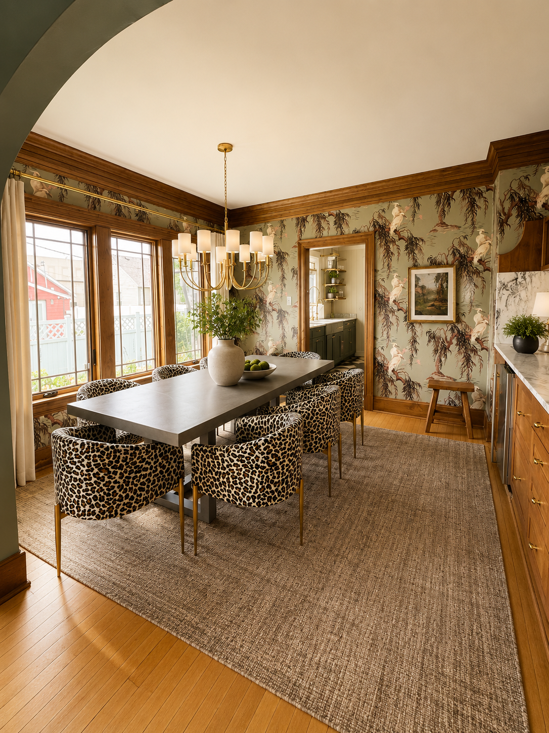 Gather around the table in this stunning dining room, designed for memorable meals and meaningful conversations. With seating for up to 8 guests, large windows, and beautiful designer finishes, it's the perfect space for family dinners, holiday gatherings.